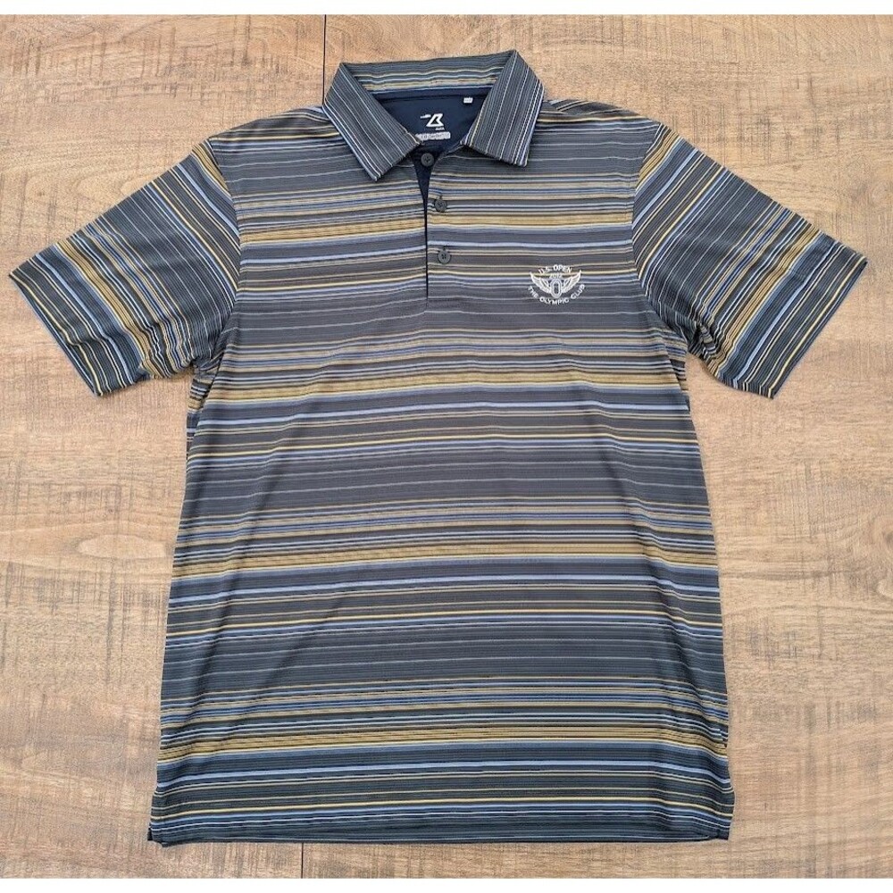 Cutter & Buck Golf Shirt Mens Medium US Open 2012 Olympic Club Striped Polo M
